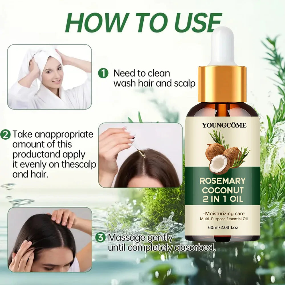 Rosemary Oil Hair Growth Essential Coconut Oil Improve Hair Loss And Nourishes Strengthen Hair Roots Scalp Treatment Hair Care